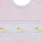 Magnolia Baby  Ducklings Classics Smocked Bib - Pink
