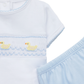 Magnolia Baby Little Ducklings Classics Smocked Diaper Cover Set - Light Blue