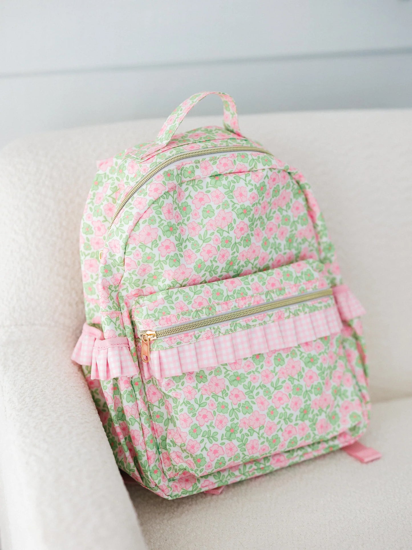 Poppy Kids Co Pink and Green Floral Backpack