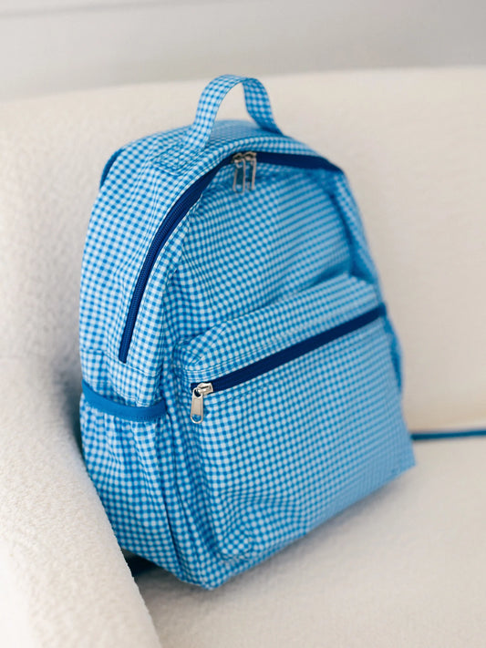 Poppy Kids Co Bue Gingham Backpack