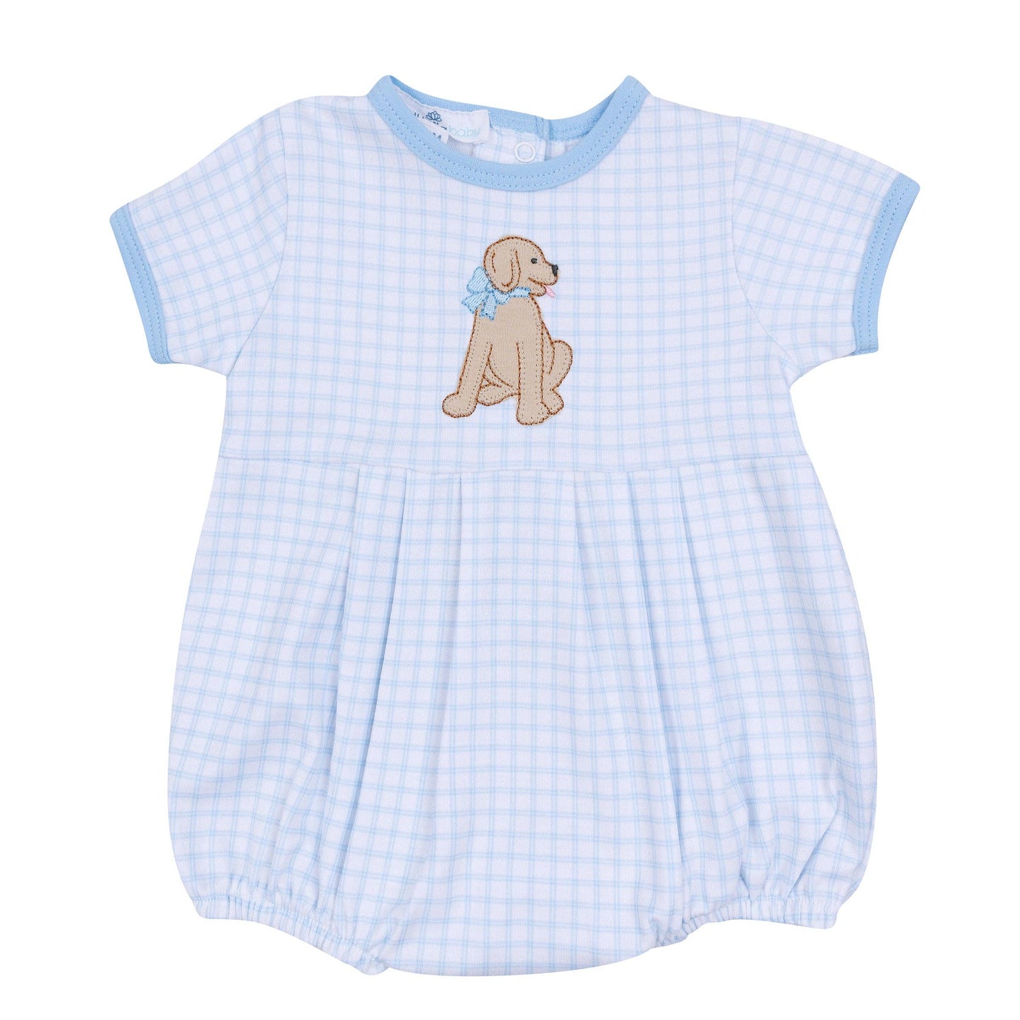 Magnolia Baby Puppy Playtime Applique Bubble - Light Blue