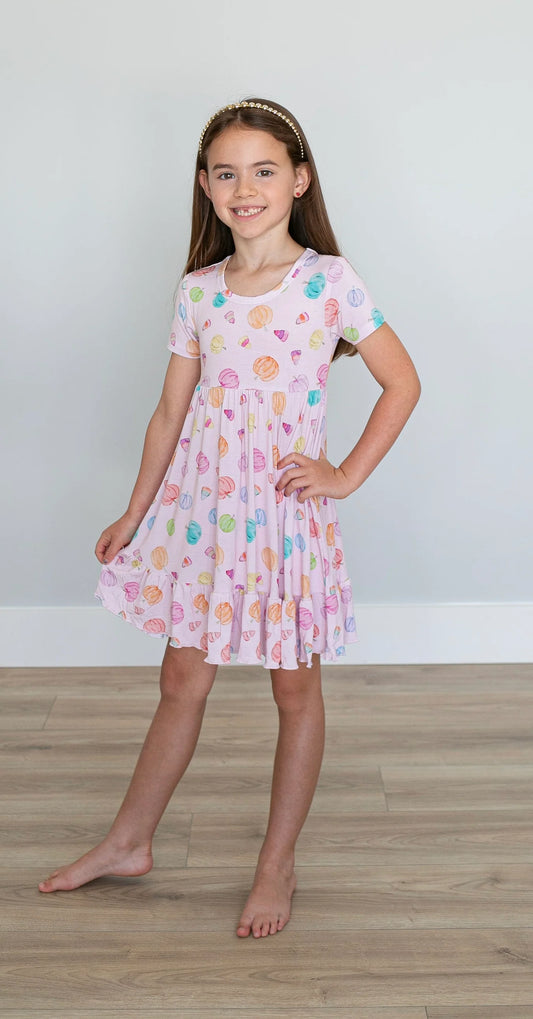 Sweet Bay Clothing Pink Pumpkin Ruffle Twirl Gown