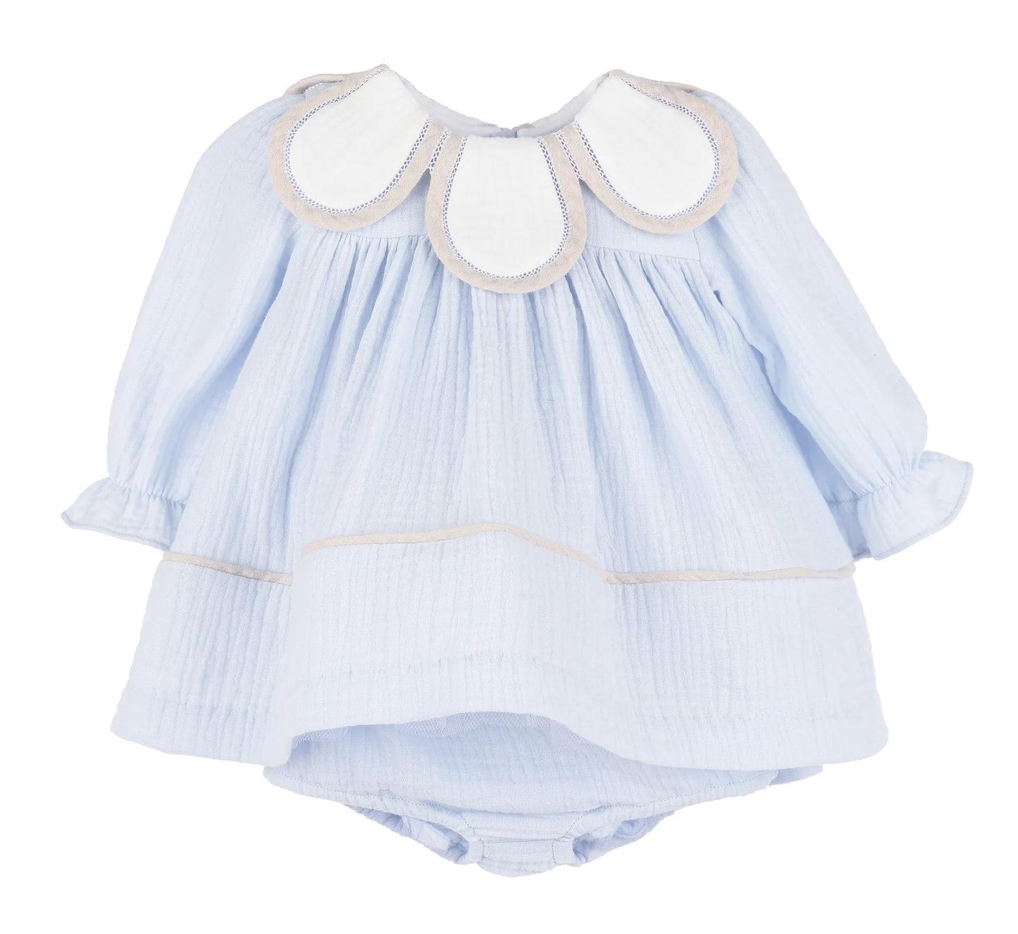 Sophie and Lucas Cuddle Cotton Petal Float Dress, Blue