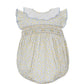 Anavini Eloise Tiny Lemon Printed Bubble with Ruffle Sleeves and Collar