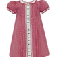 Anavini Sophie Red Gingham Smocked Holly Short Sleeved Dress
