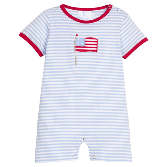 Little English Applique Romper--Flag