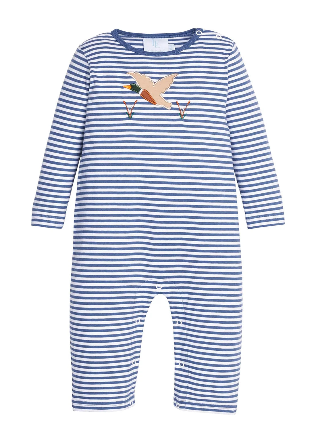 Little English Applique Romper--Flying Mallard