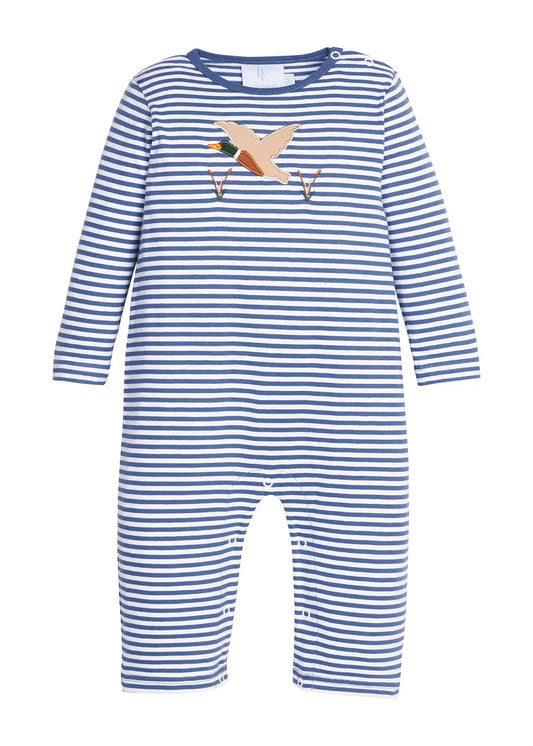 Little English Applique Romper--Flying Mallard