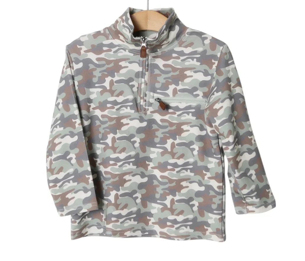 Millie Jay Kingston 1/4 Zip Pullover--Camo