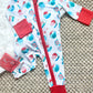Sweet Bay Clothing Patriotic Beach Toys Zipper Onesie
