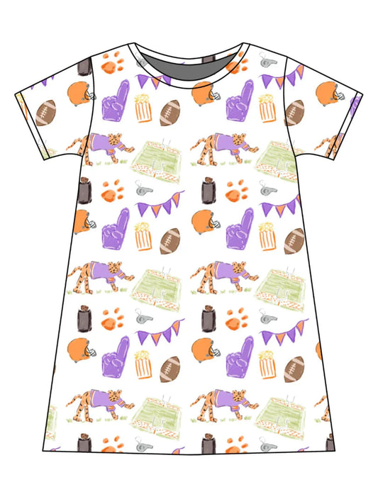 Three Little Ducks Charlotte Play Dress--Game Day Tiger Paws