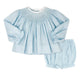 Lullaby Set Betsy Bloomer Set--Birmingham Blue Pique, Smocking