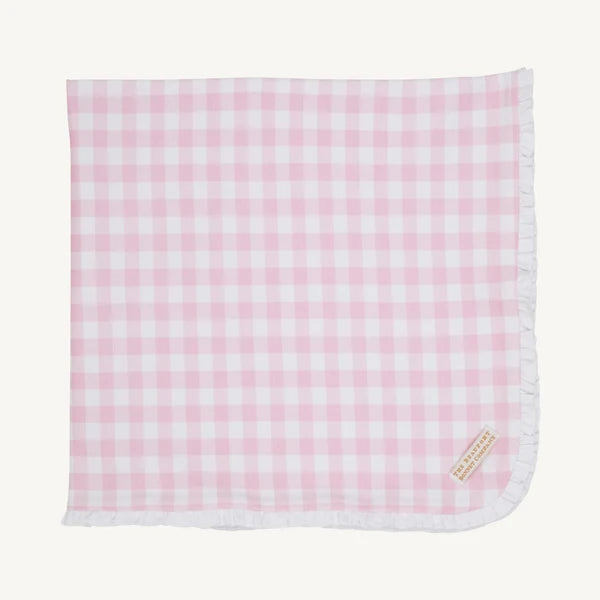 Beaufort Bonnet Baby Buggy Blanket--Palm Beach Pink Gingham