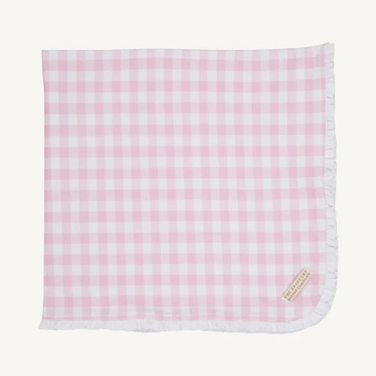 Beaufort Bonnet Baby Buggy Blanket--Palm Beach Pink Gingham