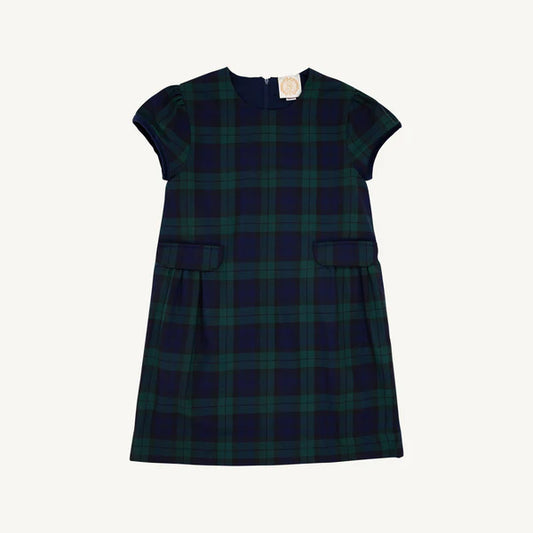 Beaufort Bonnet Betts Bow Dress Berwick Black Watch with Nantucket Navy Velveteen Bows