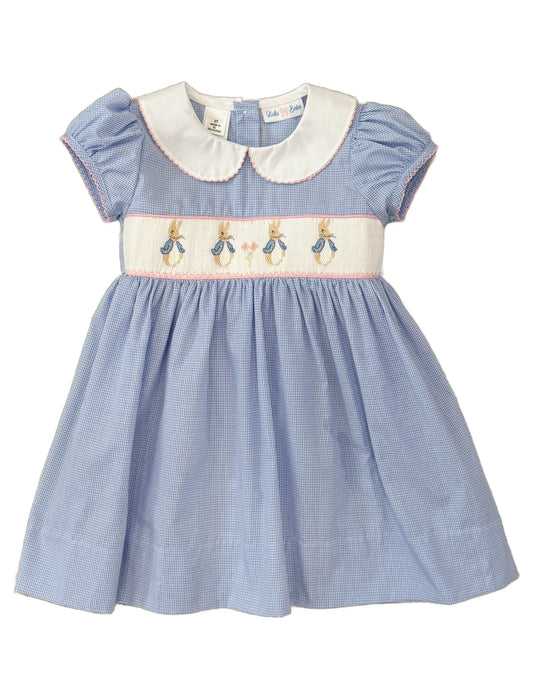 Lulu Bebe Rose Peter Rabbit Smocked Waist Dress
