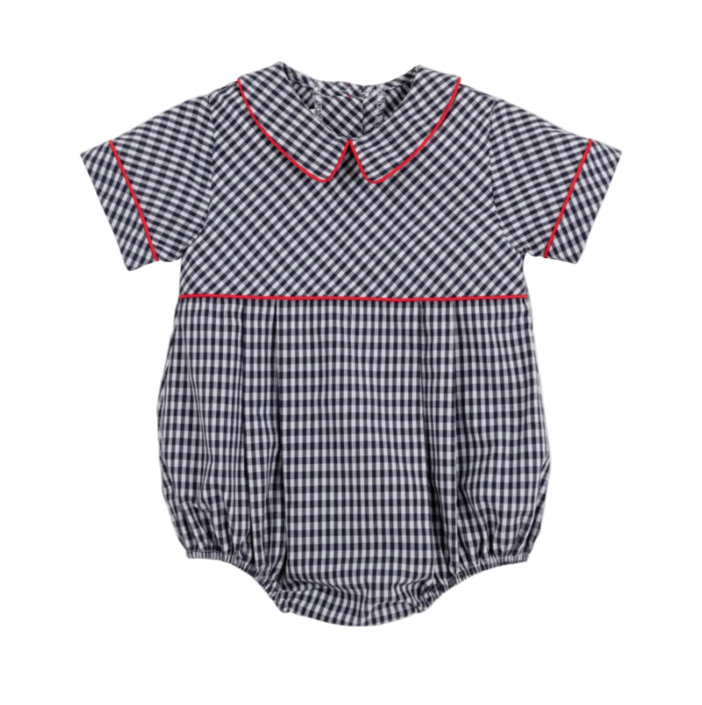 Beaufort Bonnet Bradford Bubble Navy Grove Gingham with Richmond Red