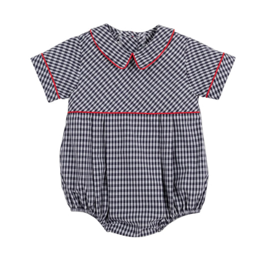 Beaufort Bonnet Bradford Bubble Navy Grove Gingham with Richmond Red