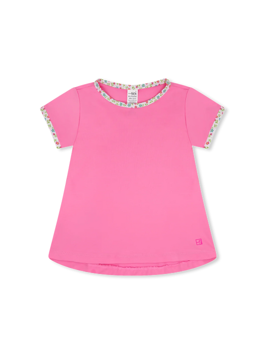 Set Athletics Bridget Basic Tee Flamingo Pink, Petal Pop Floral