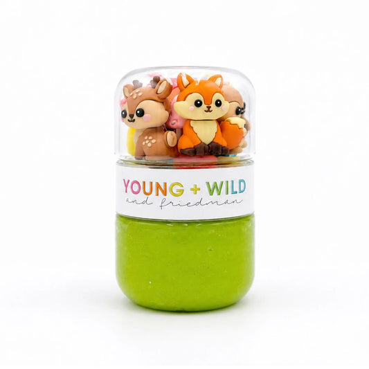 Young, Wild and Friedman Grab and Go Dough Jar--Fall Animals