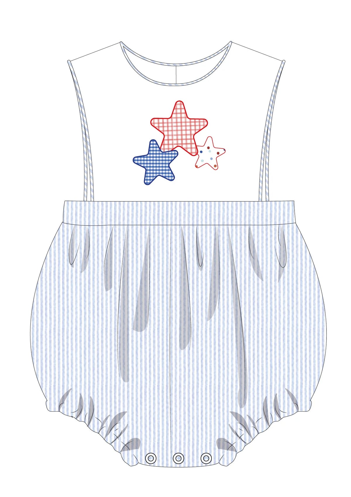 Krewe Kids Peyton Stars and Stripes Seersucker Bubble