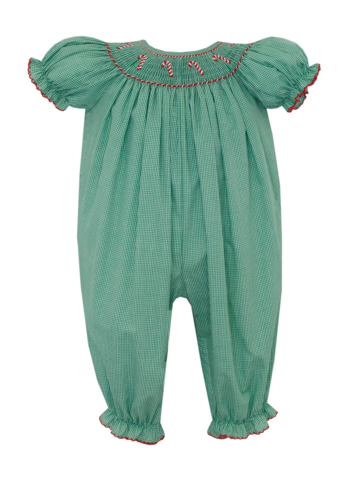 Petit Bebe Candy Cane Girl's Short Sleeve Long  Bishop Bubble