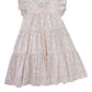 Lulu Bebe Carly Floral Pleated Double Sleeve Tiered Dress