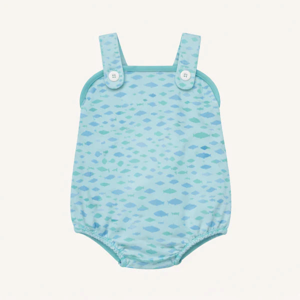 Beaufort Bonnet Bingham Bubble--Sarasota School of Fish/Turks Teal