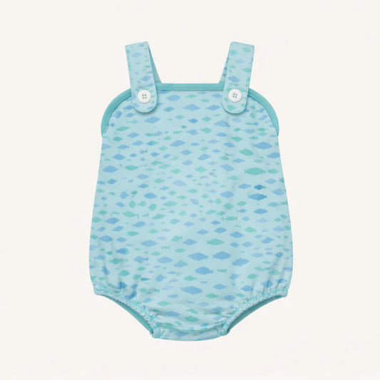 Beaufort Bonnet Bingham Bubble--Sarasota School of Fish/Turks Teal