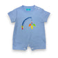 Claire and Charlie Fishing Lures Periwinkle Blue Striped Boy's Romper