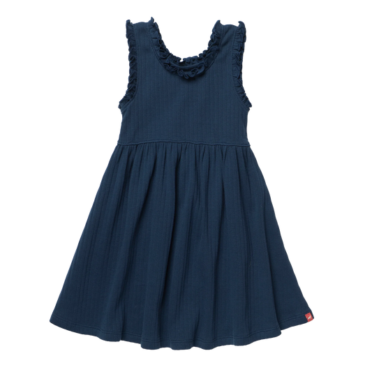 Coop by Pink Chicken joy ruffle rib dress - navy