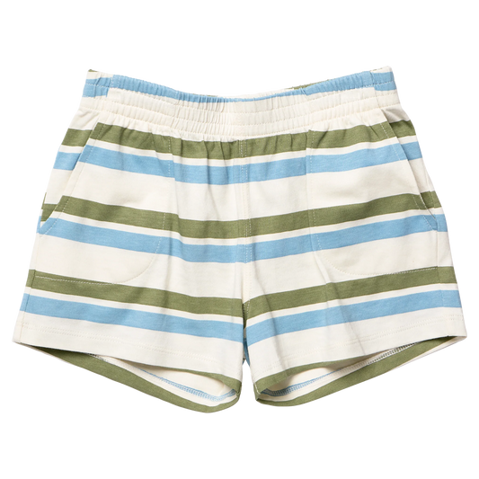 Coop by Pink Chicken sandbox short - green and blue stripe