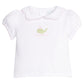 Little English Crochet Peter Pan Blouse--Pink Whale
