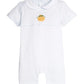 Little English Crochet Ream Romper--Pumpkin