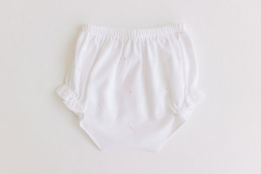 Terry Tots Diaper Cover--Pink Embroidered Dots