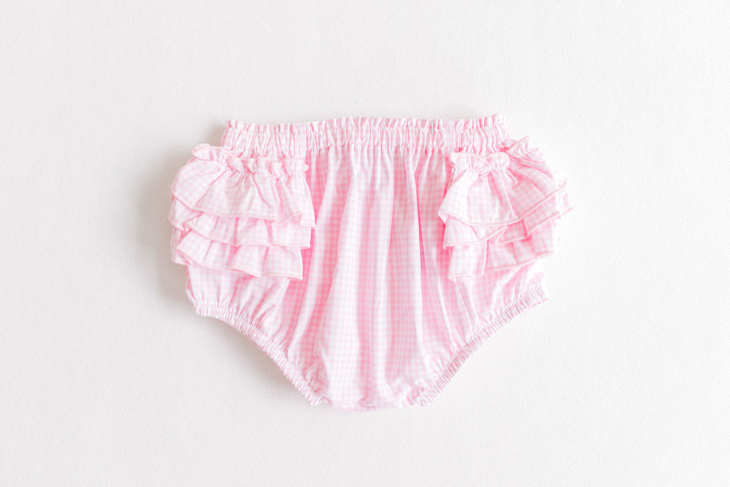 Terry Tots Diaper Cover--Pink Gingham Side Ruffles