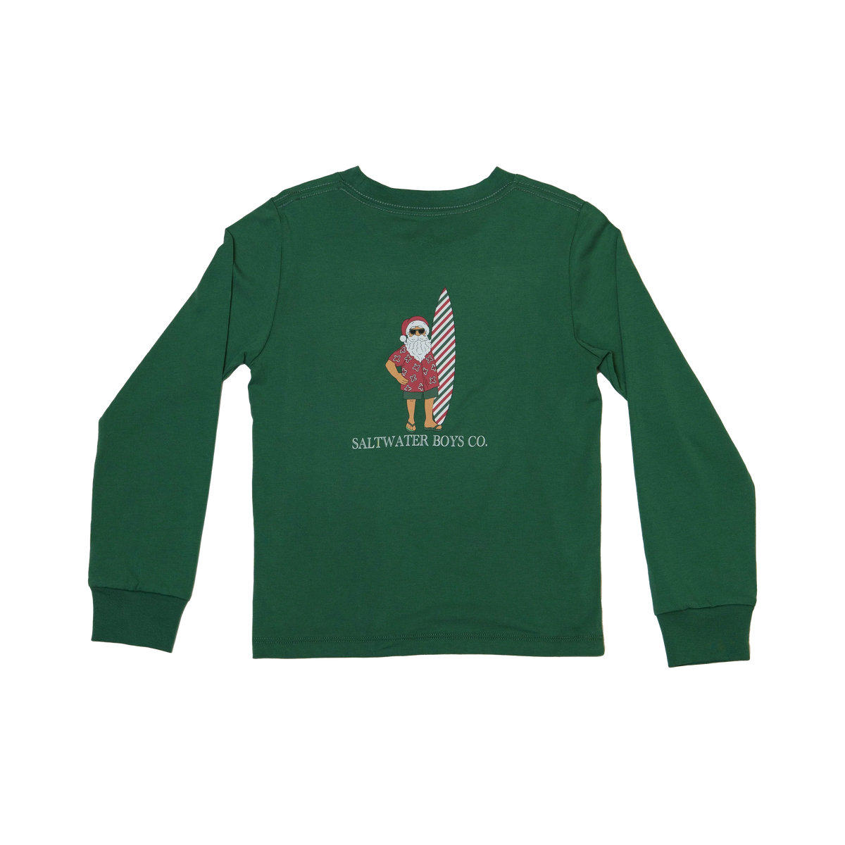 Saltwater Boys Long Sleeve Graphic Tee--Surf Santa