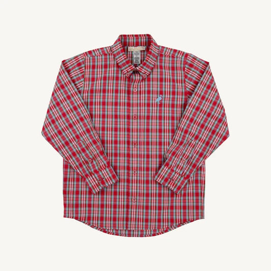 Beaufort Bonnet Deans List Dress Shirt--Woodspoint Plaid with Barrington Blue Stork