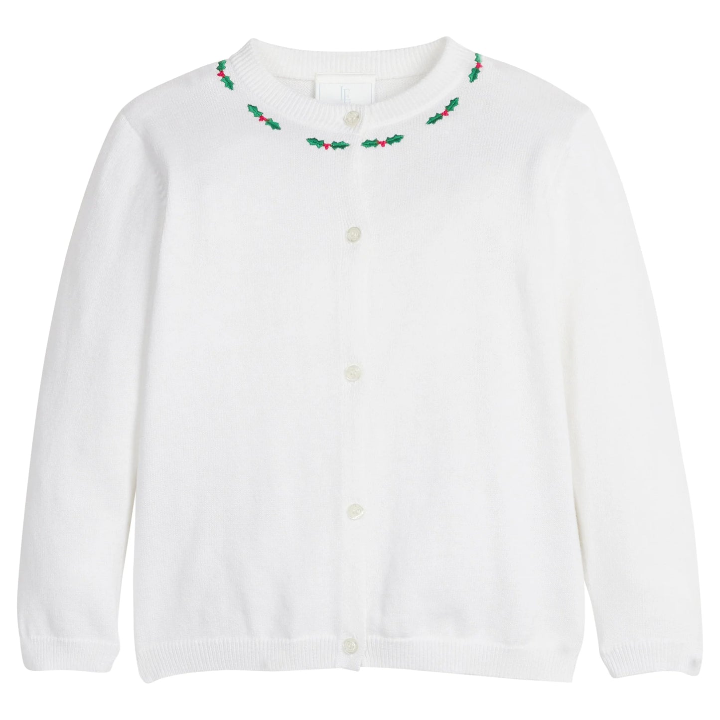 Little English Embroidered Essential Cardigan--Holly