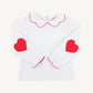 Beaufort Bonnet Emma's Elbow Patch Top--Worth Avenue White with Richmond Red Hearts
