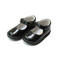 L'Amour Cara Scalloped Mary Jane Black Shoes