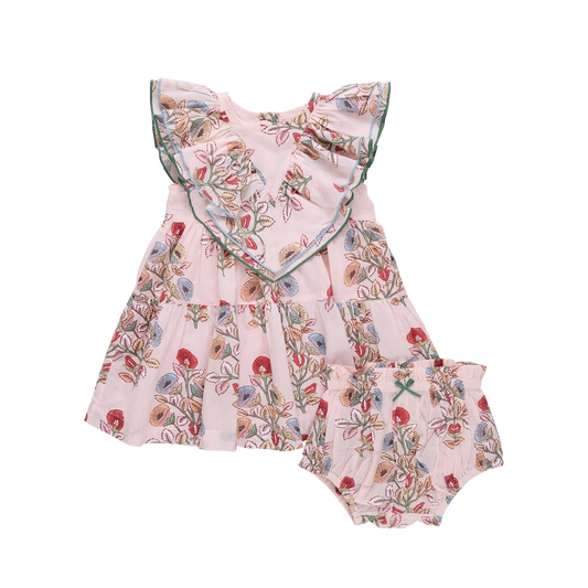 Pink Chicken Baby Girls Raphaela Dress Set - Multi Bouquet Floral