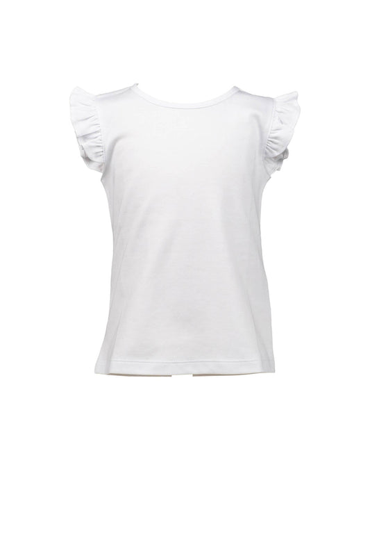 The Proper Peony Flutter Sleeve Girl Shirt--White