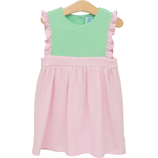 Trotter Street Frances Dress--Light Pink Stripe/Mint