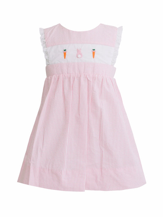Krewe Kids Leigh Pink French Knot Bunny and Carrots Dress