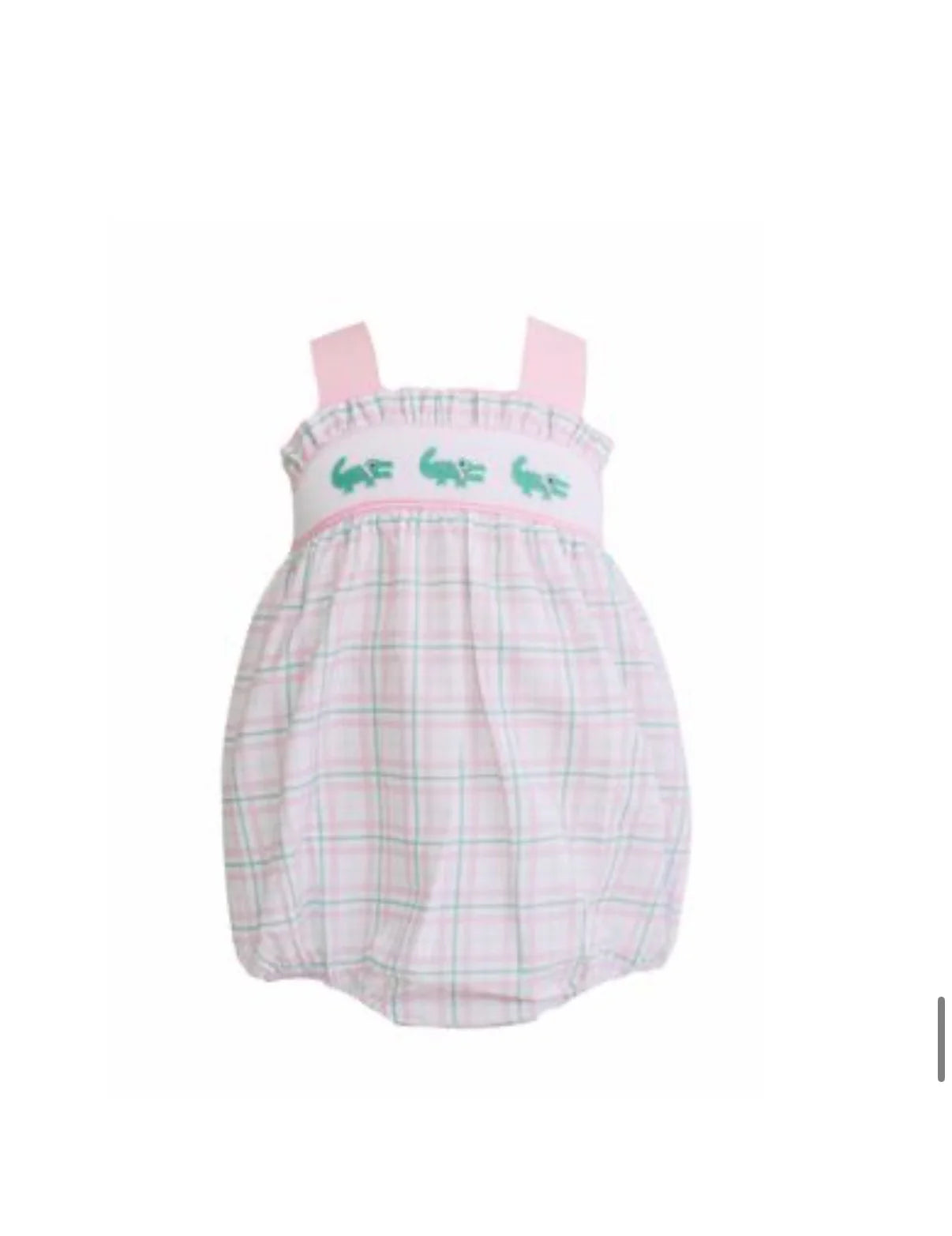 Krewe Kids Julie Smocked Gator Plaid Bubble