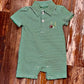 Itsy Bitsy Game Day Polo Romper-Green
