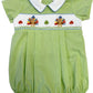 LuLu BeBe Blake Smocked Turkey Pleated Boy Bubble with Peter Pan Collar