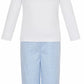 Petit Bebe Smocked Puppies Boys Light Blue Check Pant Set