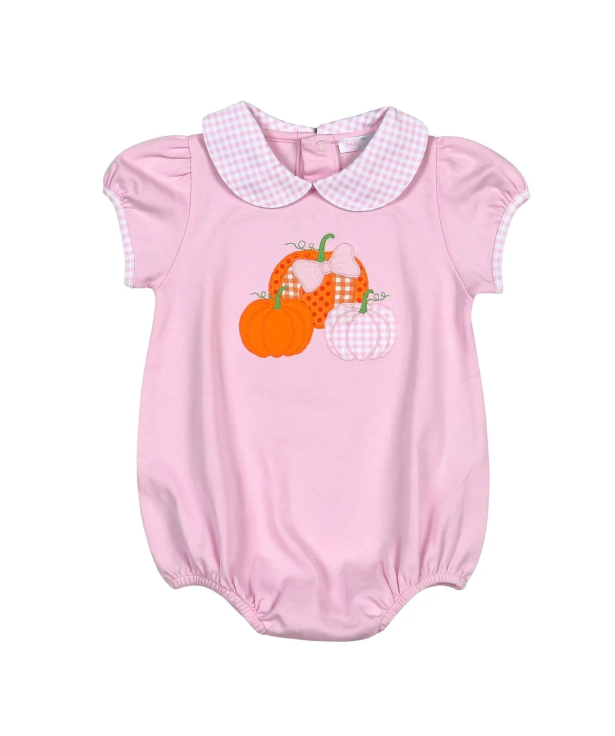 Baby Loren Tractors and Pumpkins Pima Appliqued Bubble--Girls
